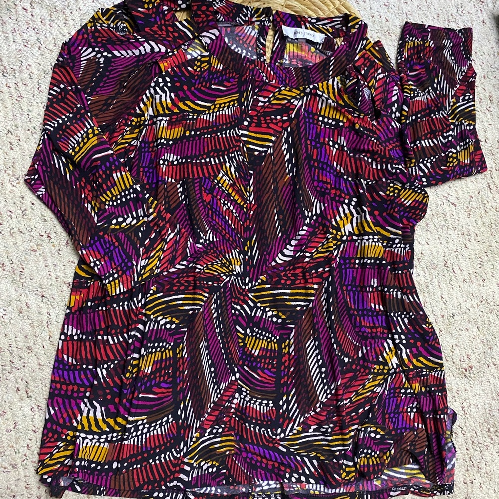 Casual top Sz 1X pattern print stretchy